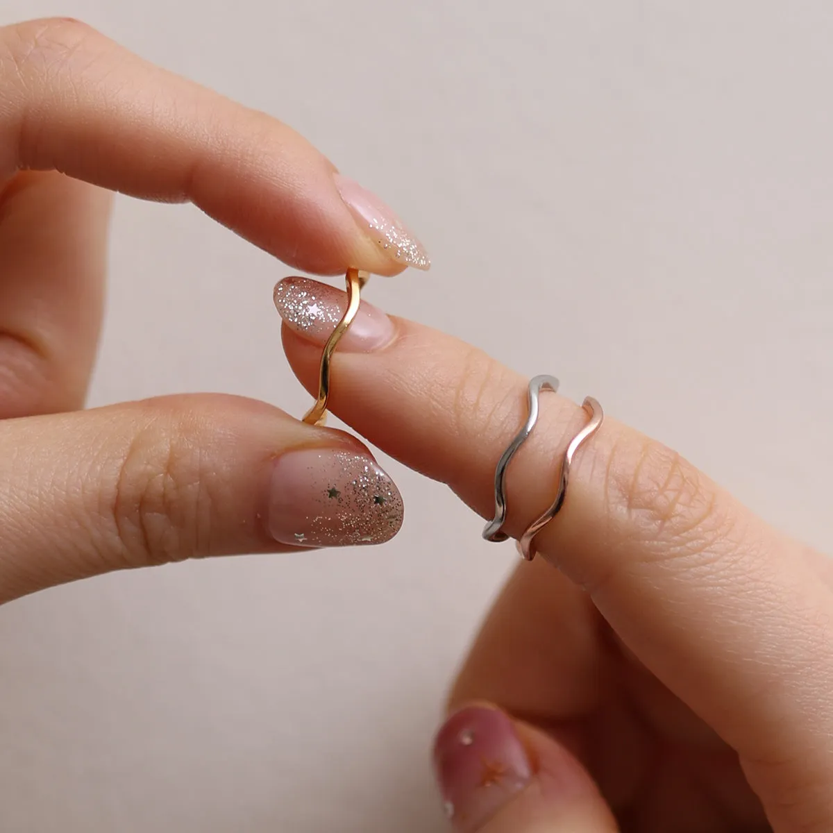 Minimalist Wave Ring sold by NABI LONDON product image thumbnail 5