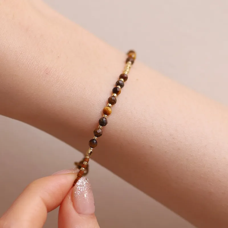 Tiger's eye beaded bracelet sold by NABI LONDON