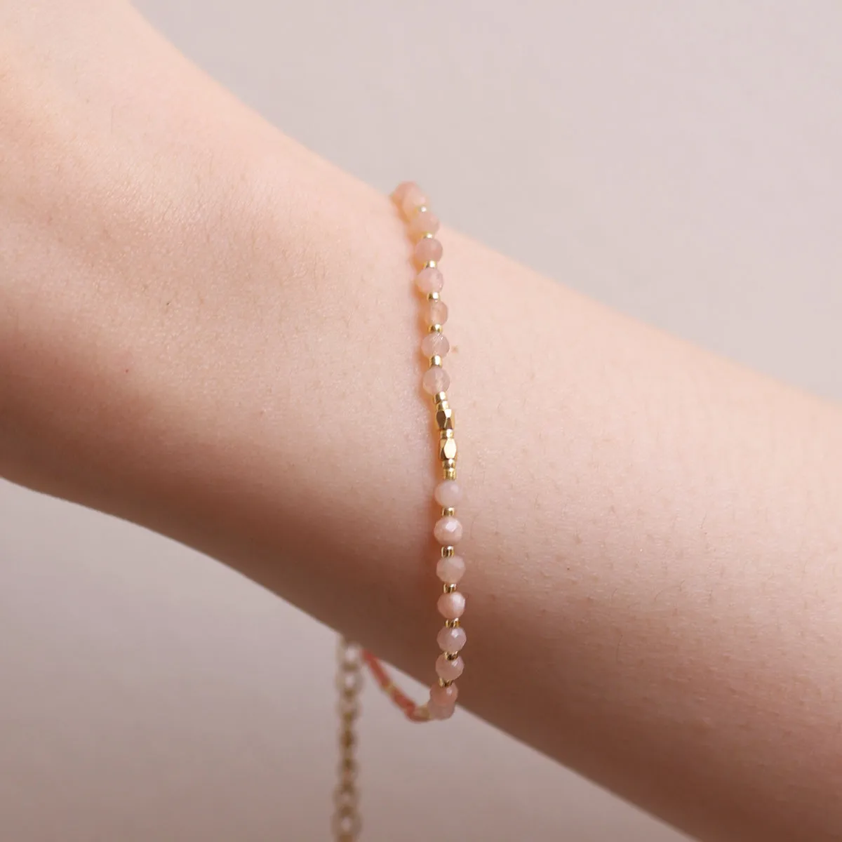 Rose quartz beaded bracelet sold by NABI LONDON product image thumbnail 2