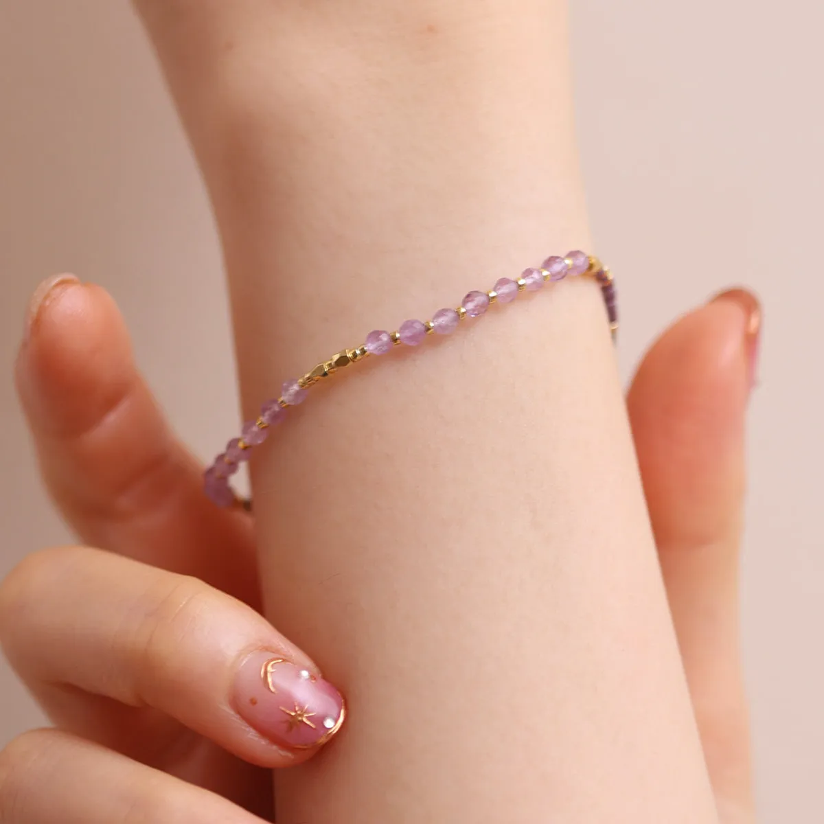 Amethyst beaded bracelet sold by NABI LONDON