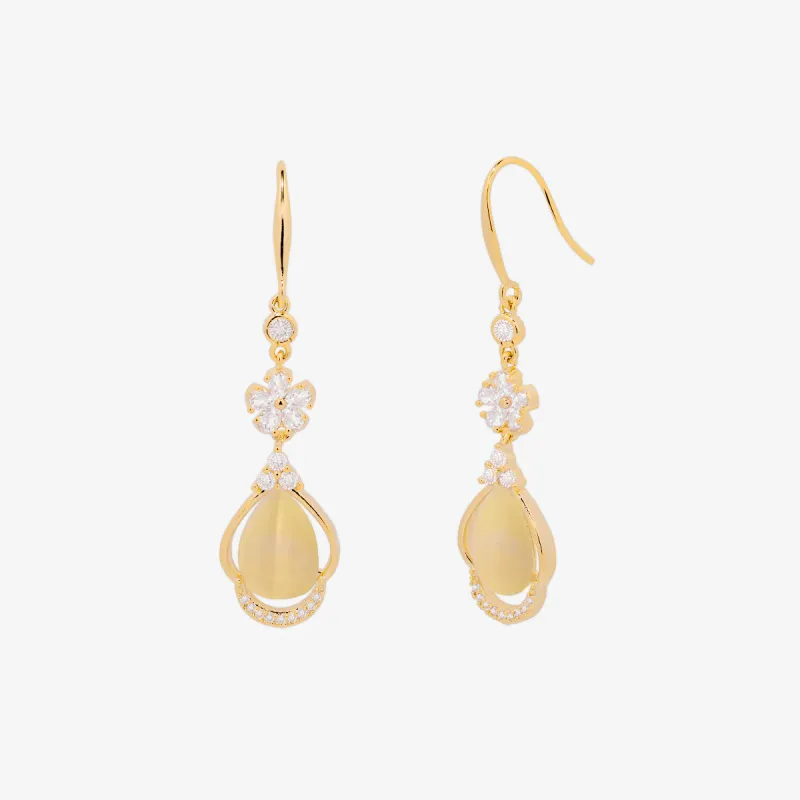 Mother of pearl hook drop earrings sold by NABI LONDON