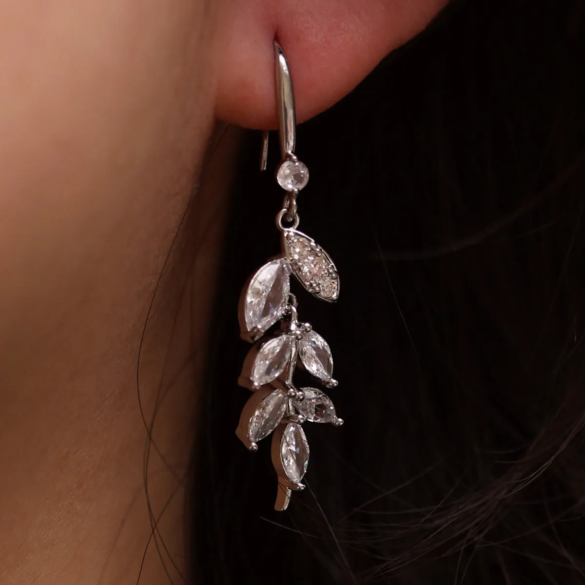 Vine drop hook earrings sold by NABI LONDON product image thumbnail 4
