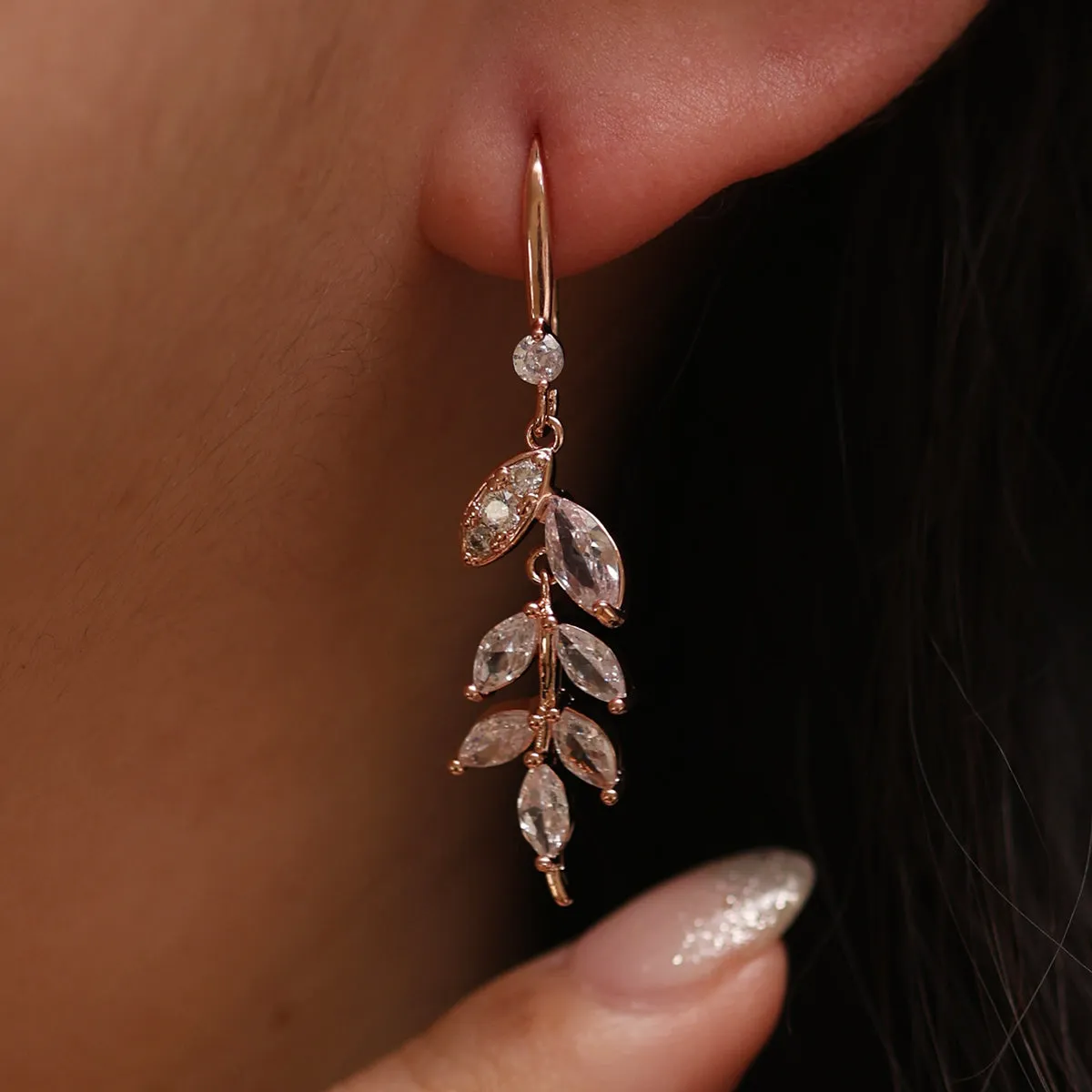 Vine drop hook earrings sold by NABI LONDON product image thumbnail 5