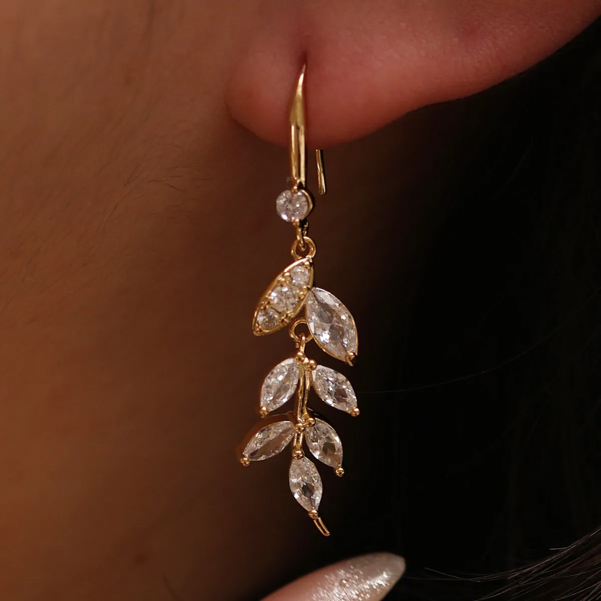 Vine drop hook earrings sold by NABI LONDON product image thumbnail 2