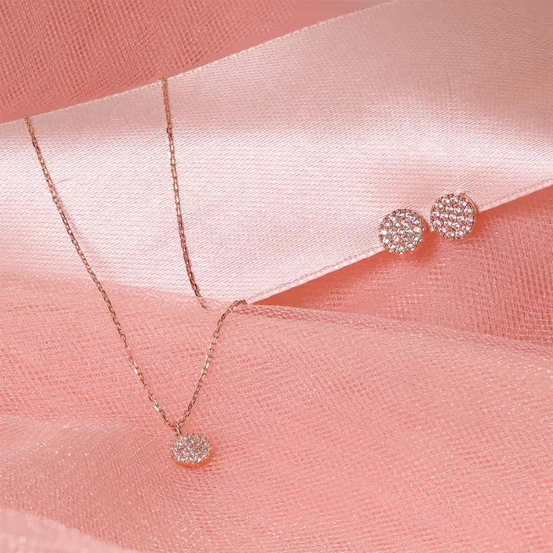 White Topaz Sparkle Set in Rose Gold made by NABI LONDON