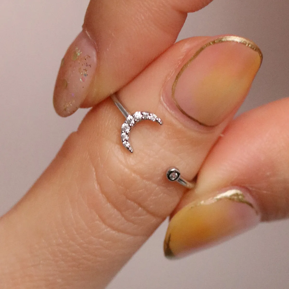 Moonlit Stacking Ring Set in Silver sold by NABI LONDON product image thumbnail 3