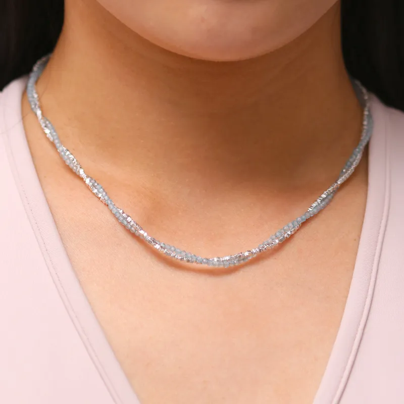 Aquamarine Layered Necklace sold by NABI LONDON