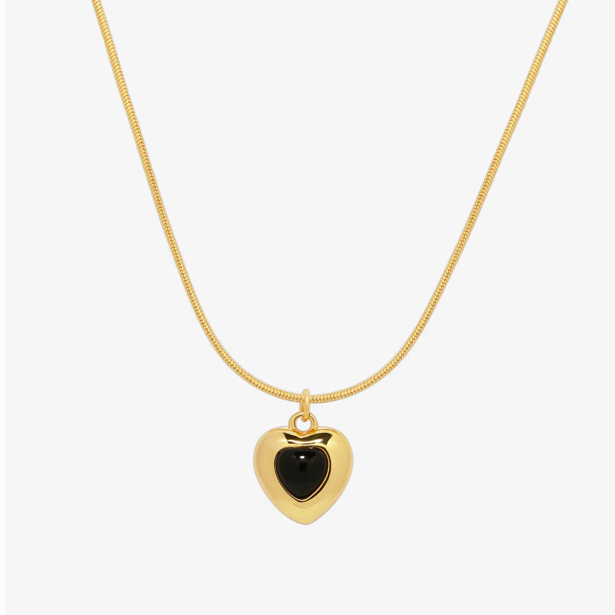 Snake bold heart necklace sold by NABI LONDON product image thumbnail 2