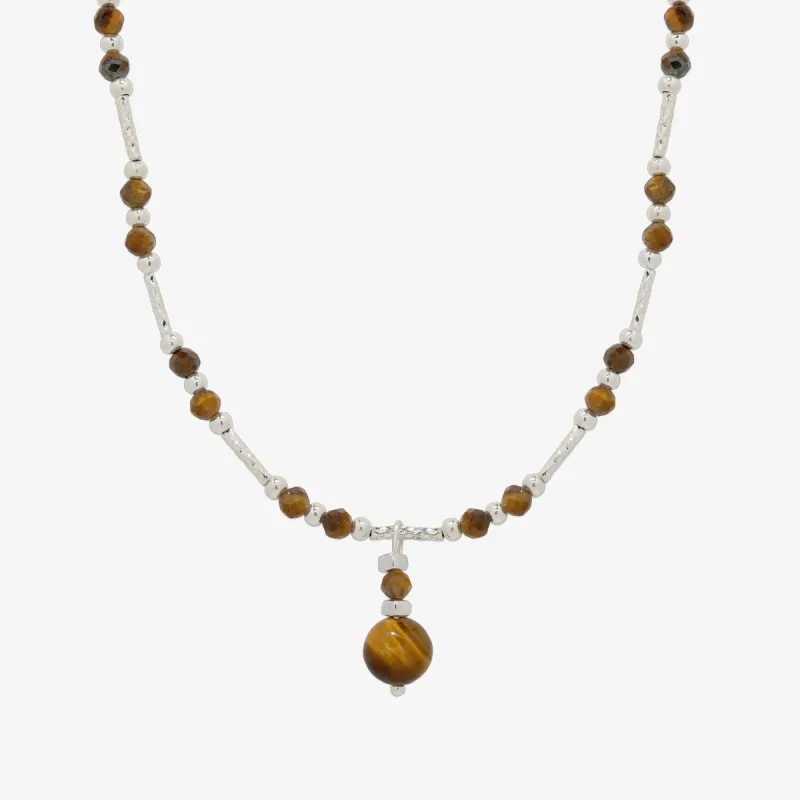 Tiger's eye gemstone necklace sold by NABI LONDON