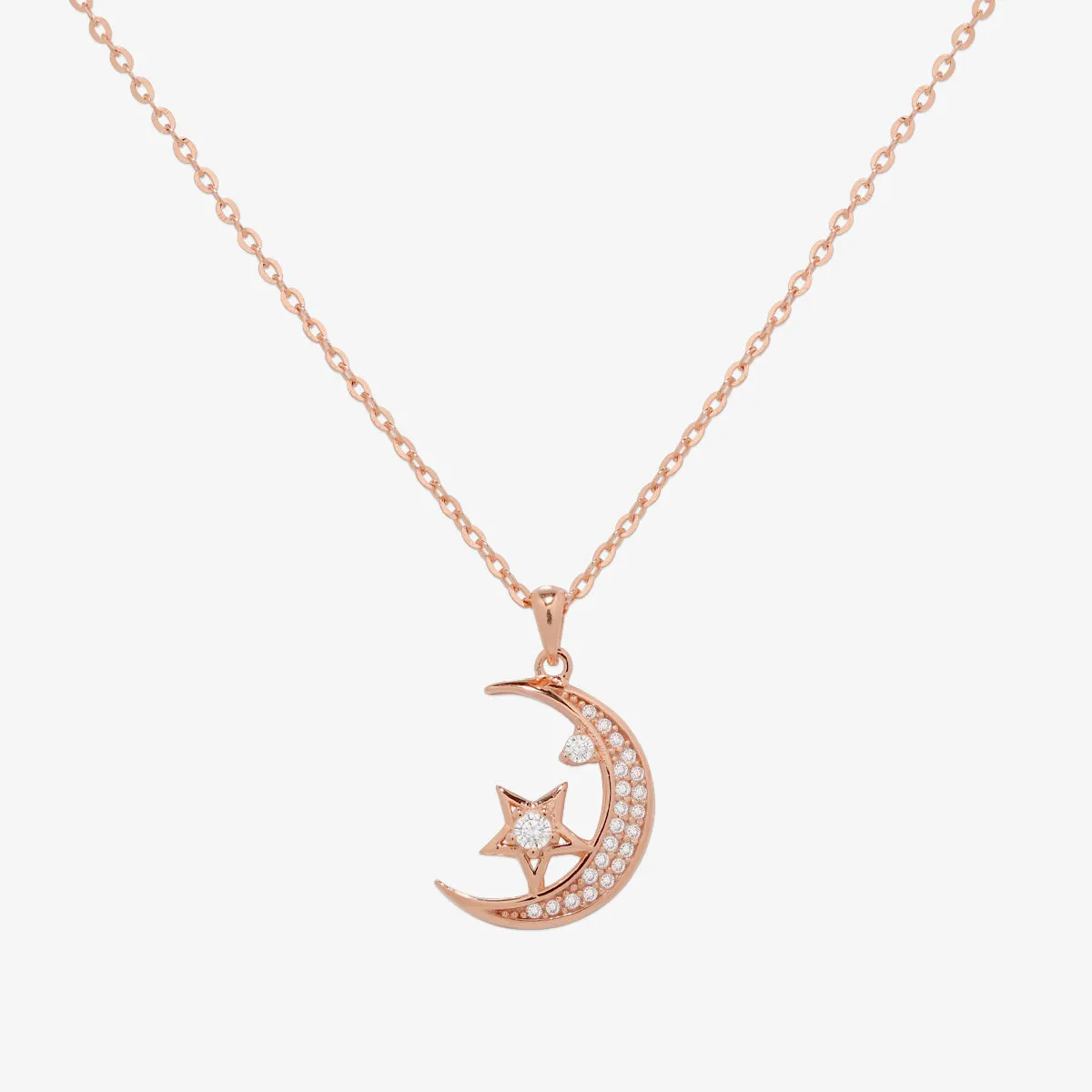 Cubic moon star necklace sold by NABI LONDON product image thumbnail 3