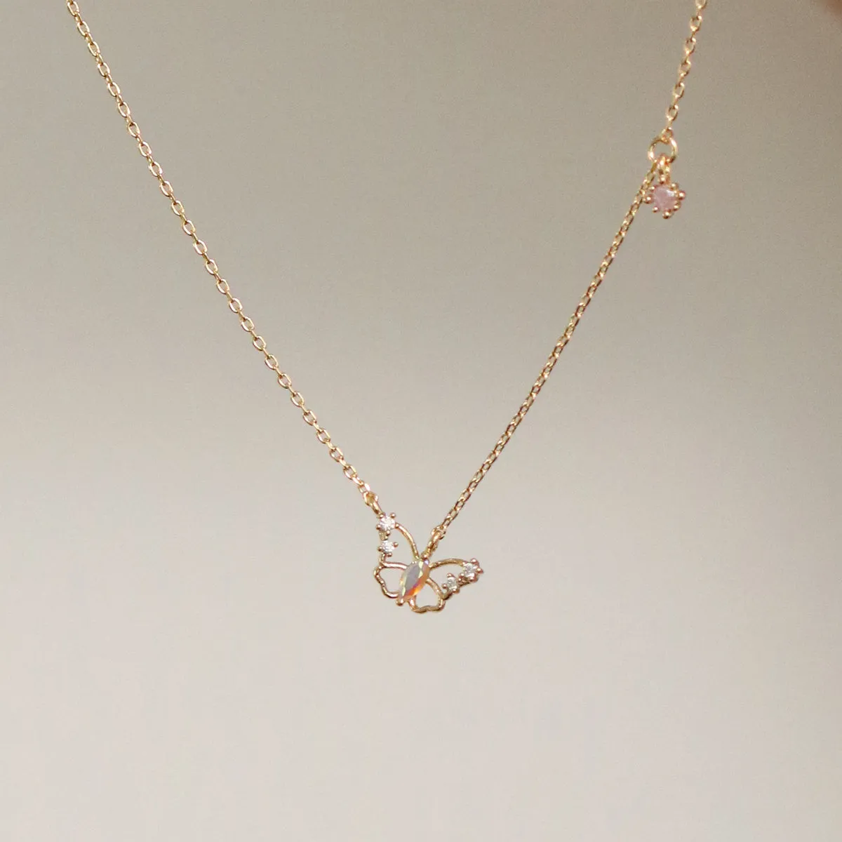 Butterfly cubic drop necklace sold by NABI LONDON product image thumbnail 2