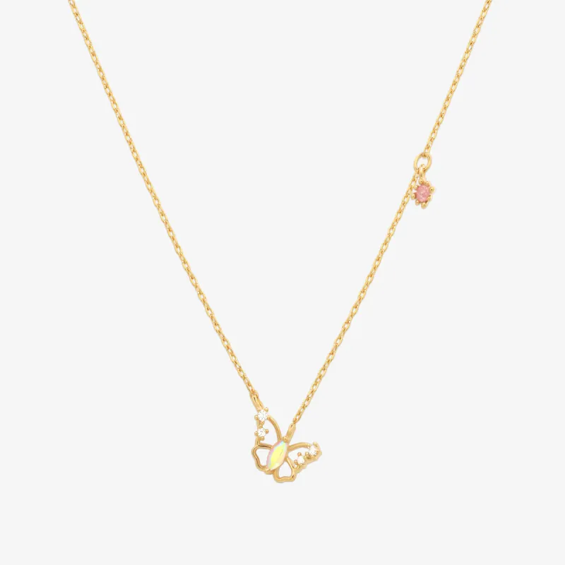 Butterfly cubic drop necklace sold by NABI LONDON