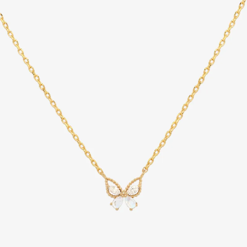 Moonstone butterfly necklace sold by NABI LONDON