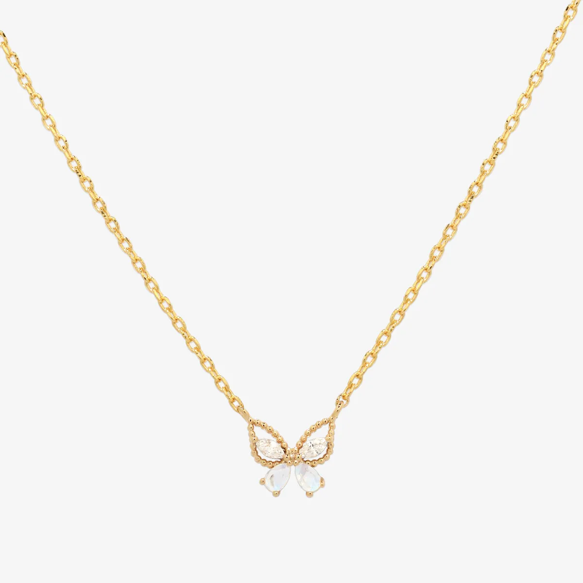 Moonstone butterfly necklace sold by NABI LONDON