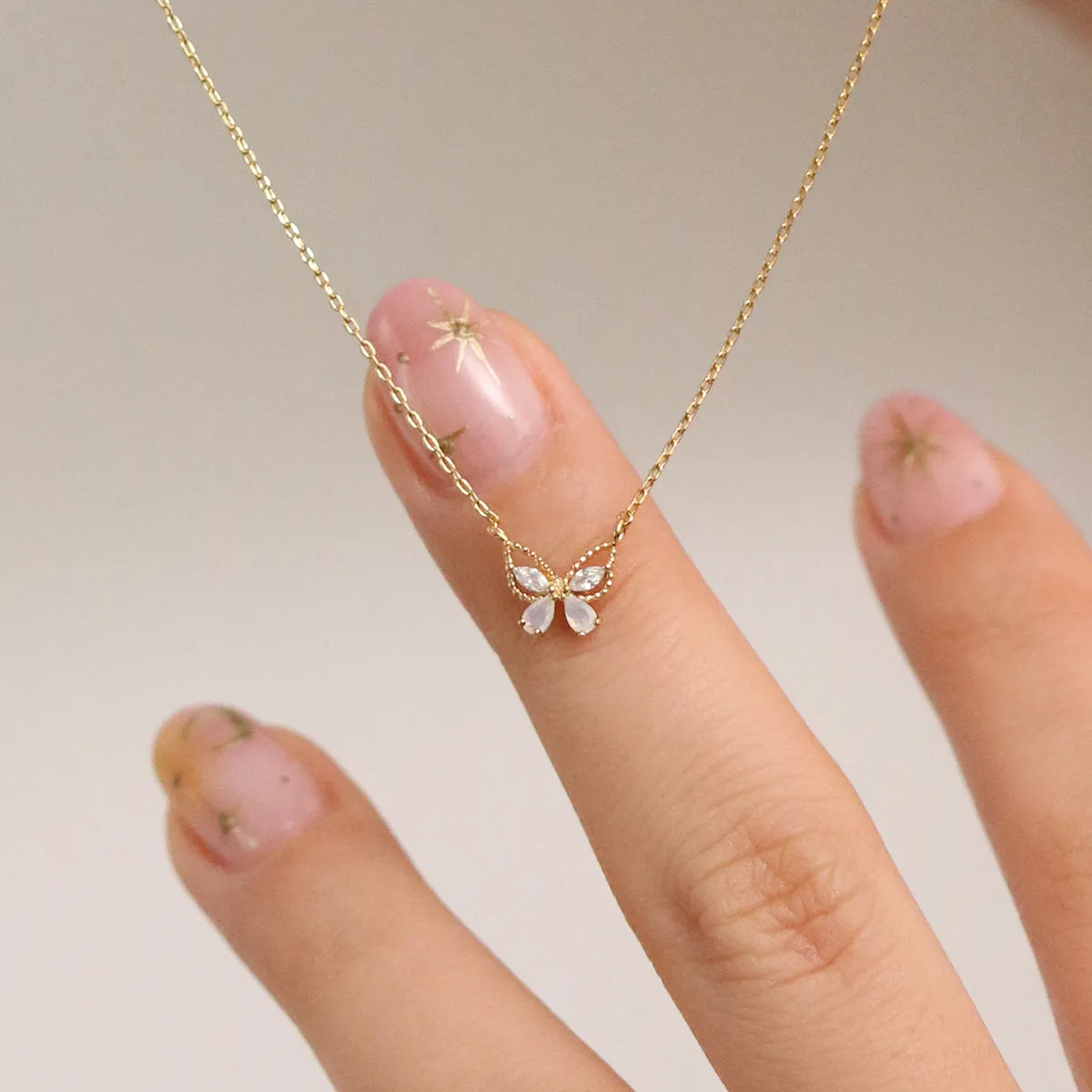 Moonstone butterfly necklace sold by NABI LONDON product image thumbnail 2