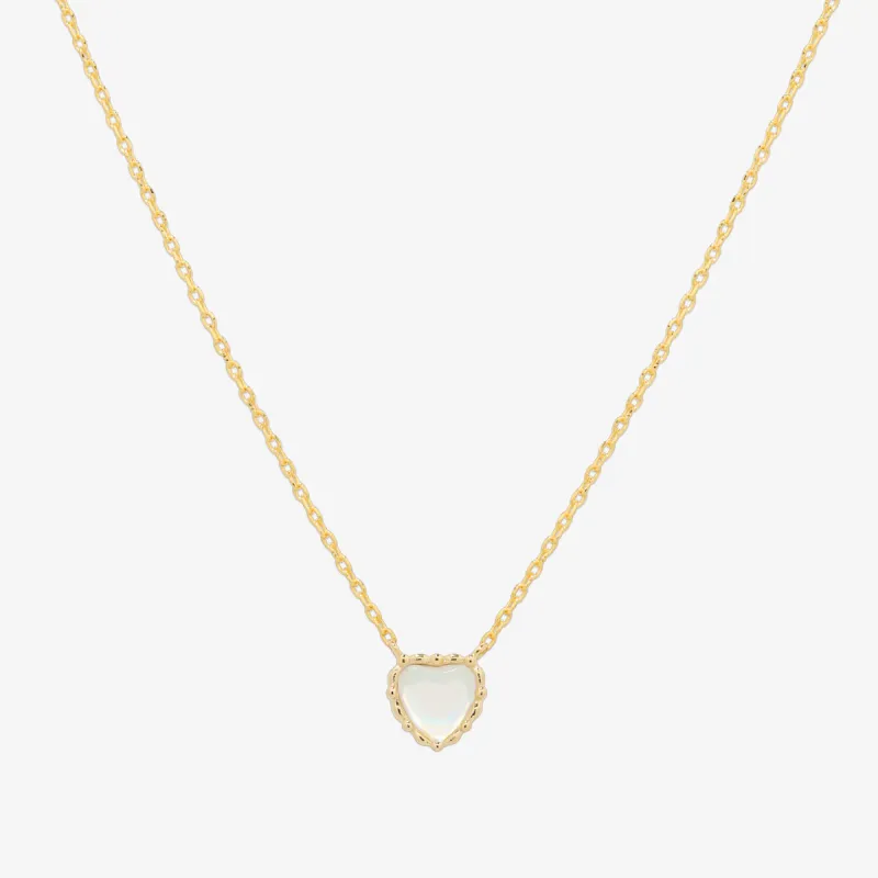 Moonstone heart necklace sold by NABI LONDON