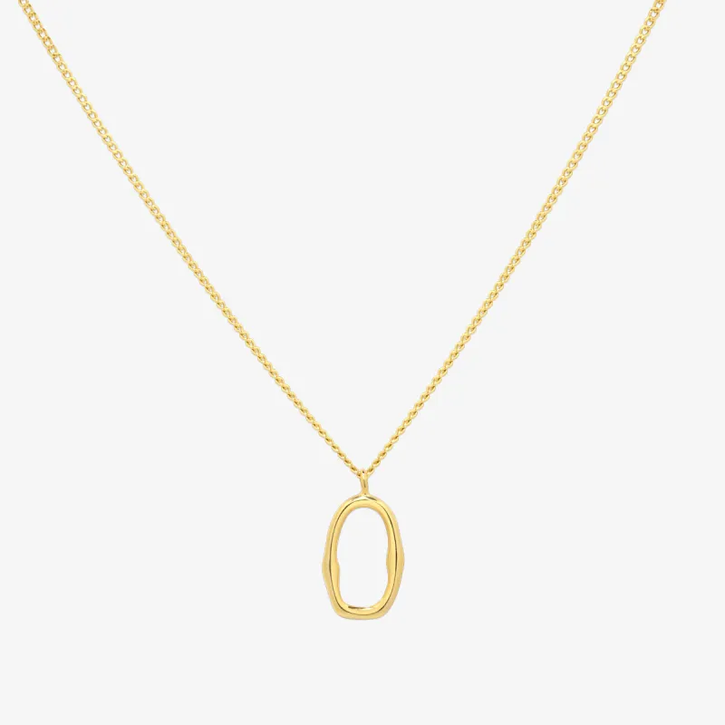 Line oval pendant necklace sold by NABI LONDON