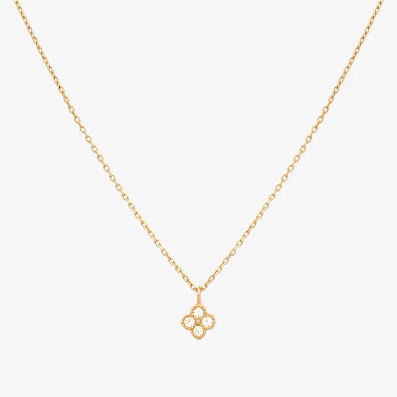 Clover cubic pendant necklace sold by NABI LONDON