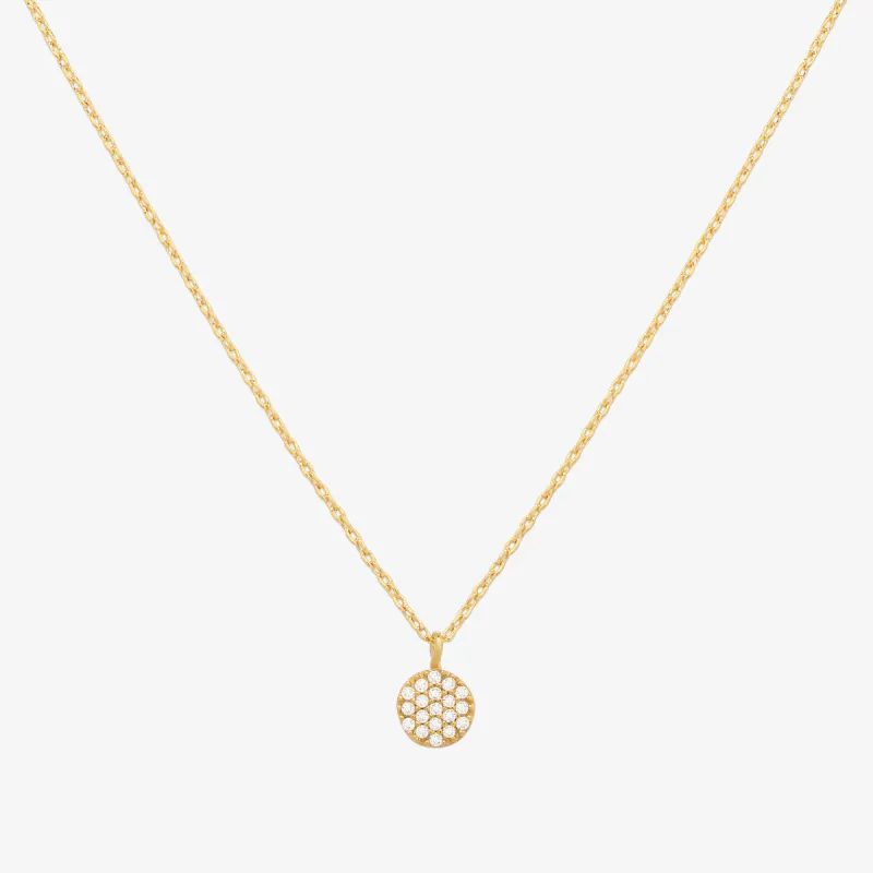 Circle cubic pendant necklace sold by NABI LONDON