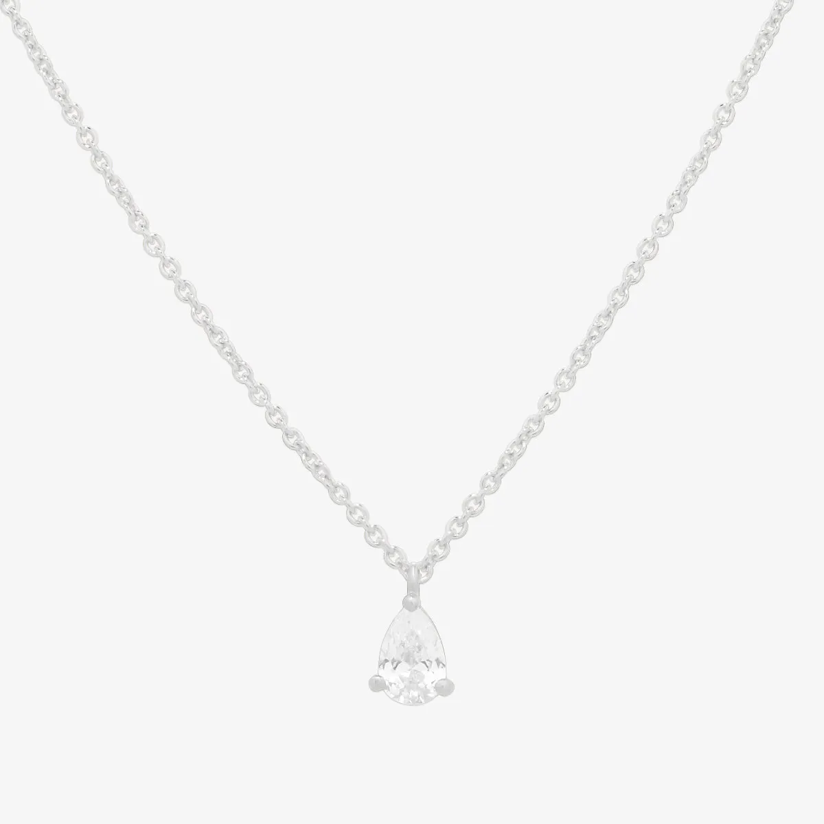 Plain oval cubic pendant necklace sold by NABI LONDON product image thumbnail 3