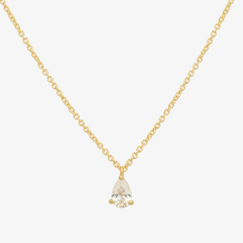 Plain oval cubic pendant necklace sold by NABI LONDON