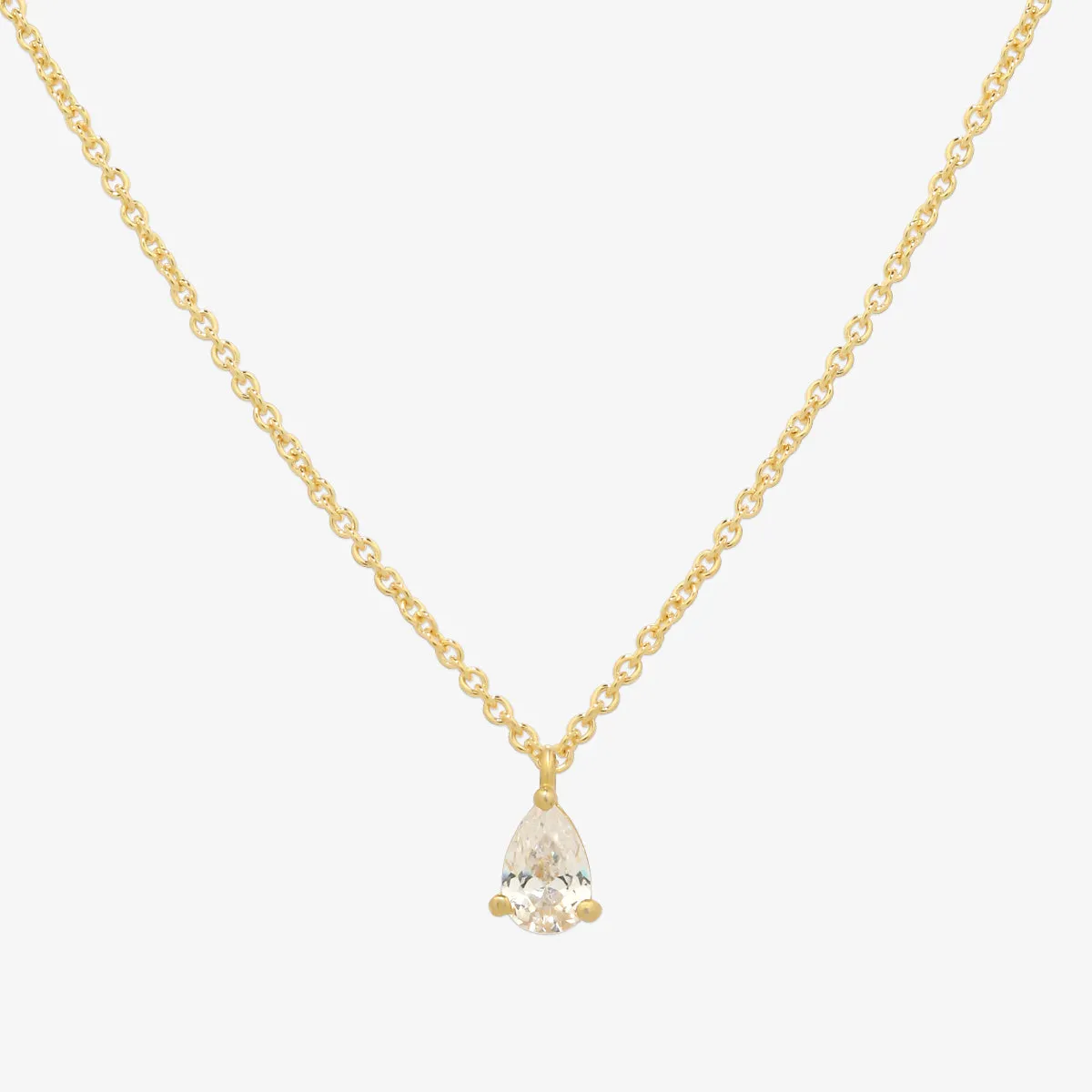 Plain oval cubic pendant necklace sold by NABI LONDON