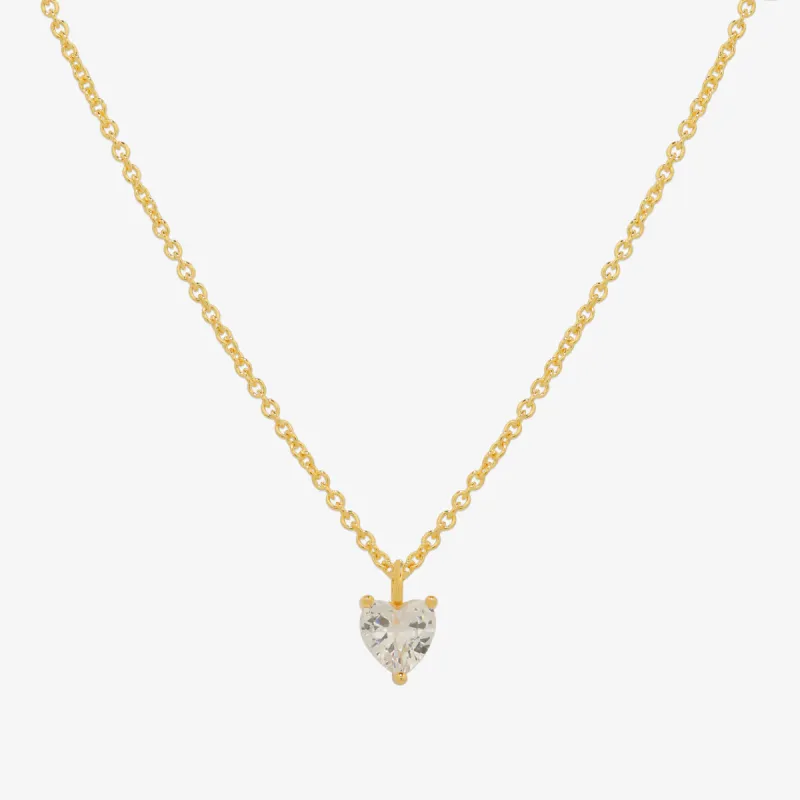 Plain heart cubic pendant necklace sold by NABI LONDON