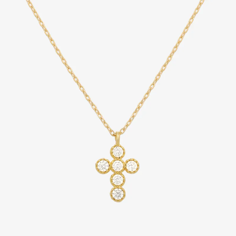 Cubic cross necklace sold by NABI LONDON