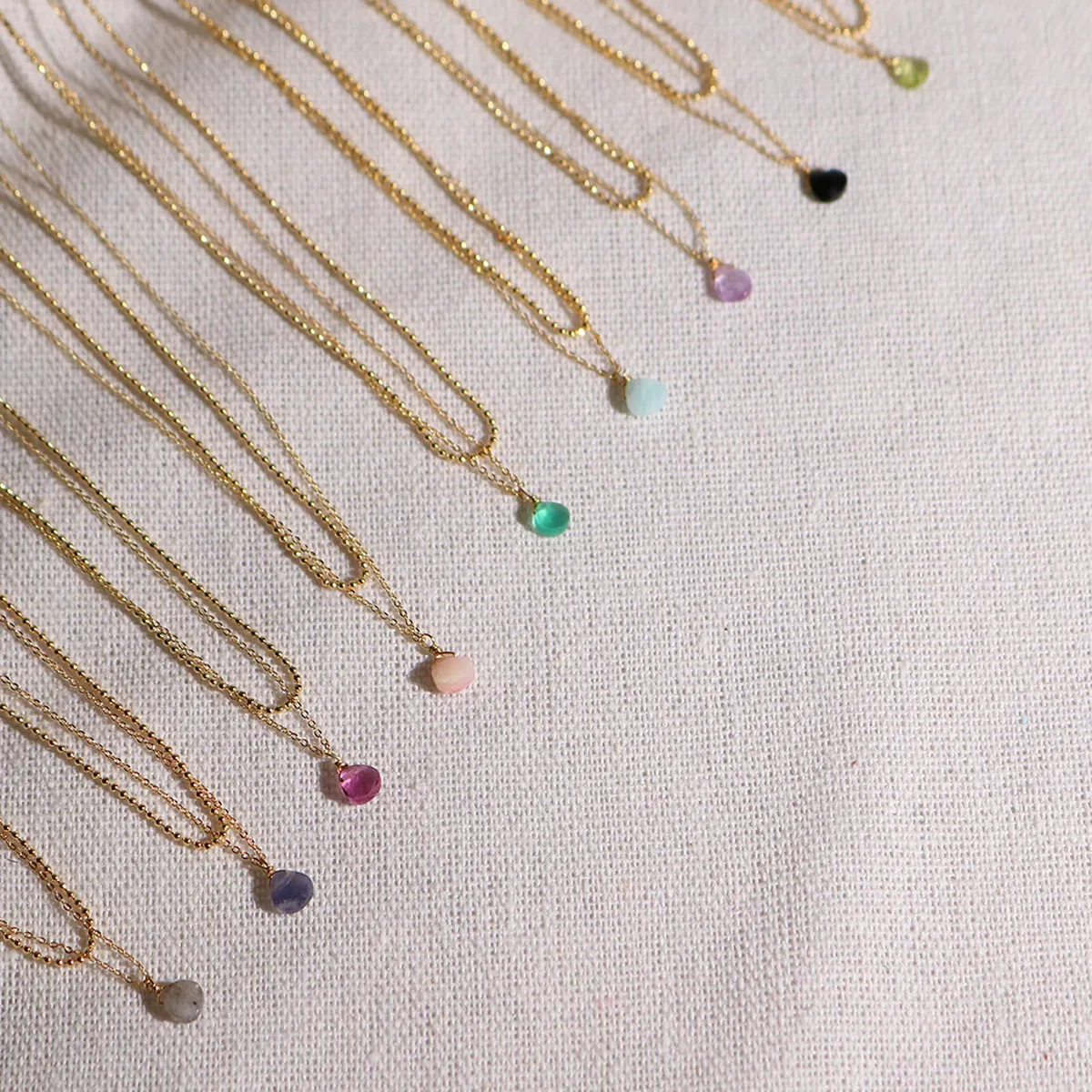 Gemstone two chains layered necklace sold by NABI LONDON product image thumbnail 2