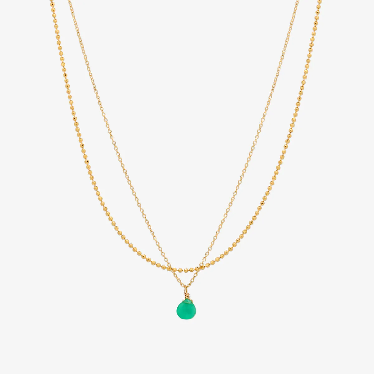 Gemstone two chains layered necklace sold by NABI LONDON