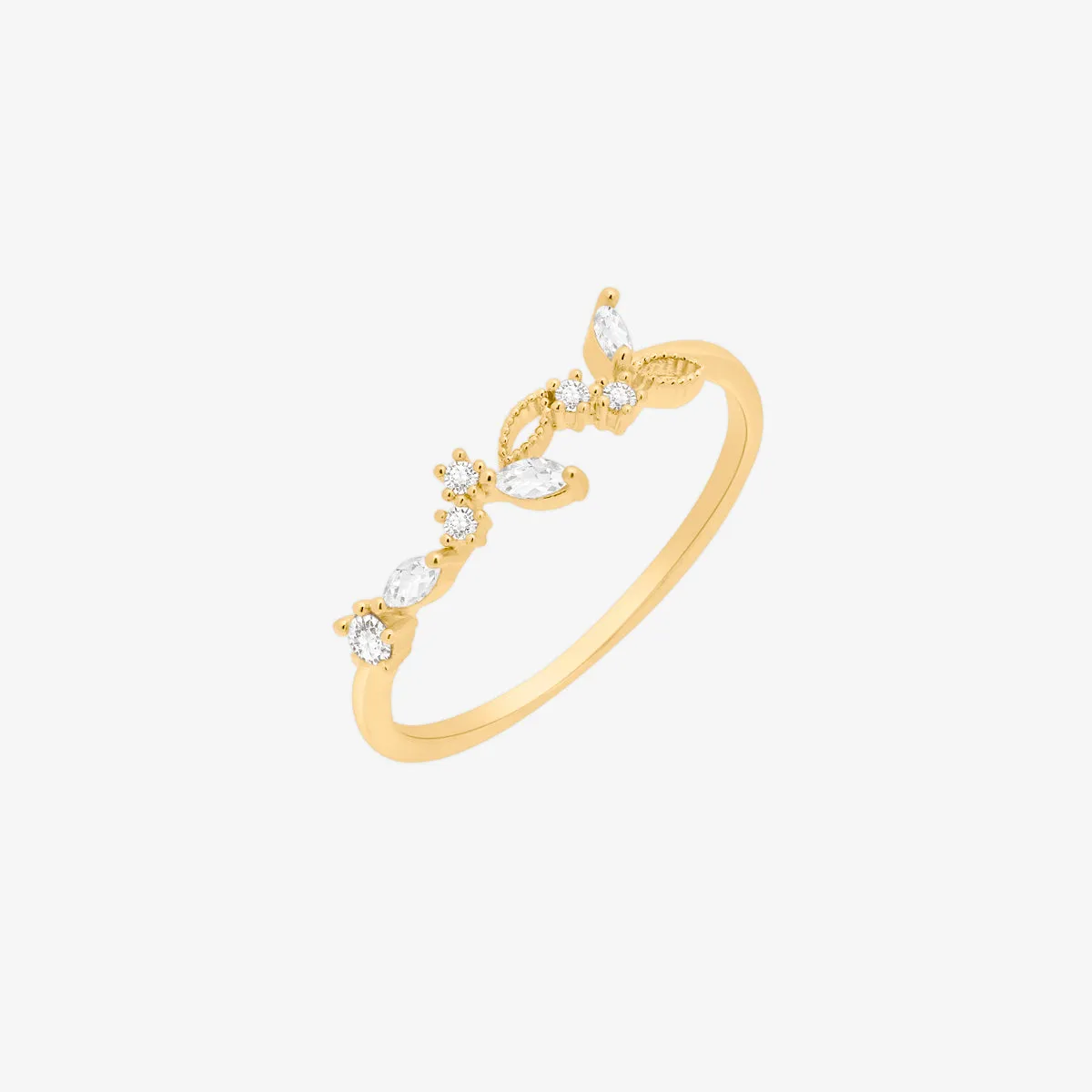 White Cubic branch ring sold by NABI LONDON