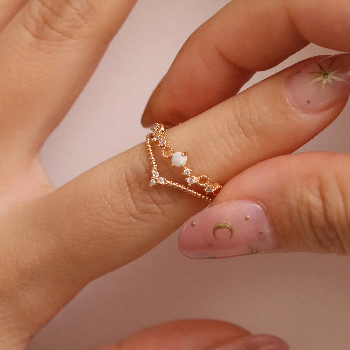 Opal Crown Layered Ring sold by NABI LONDON product image thumbnail 2