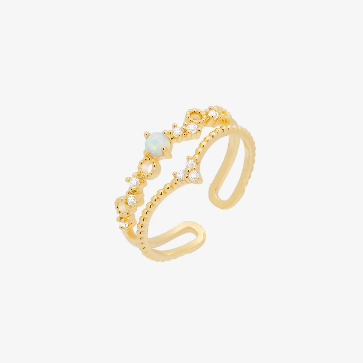 Opal Crown Layered Ring sold by NABI LONDON