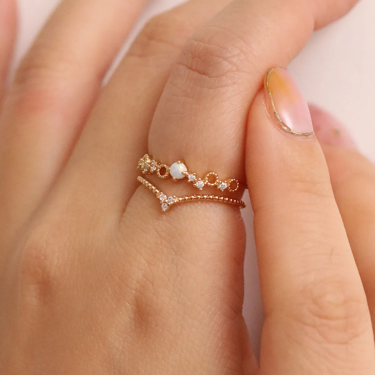 Opal Crown Layered Ring sold by NABI LONDON product image thumbnail 3