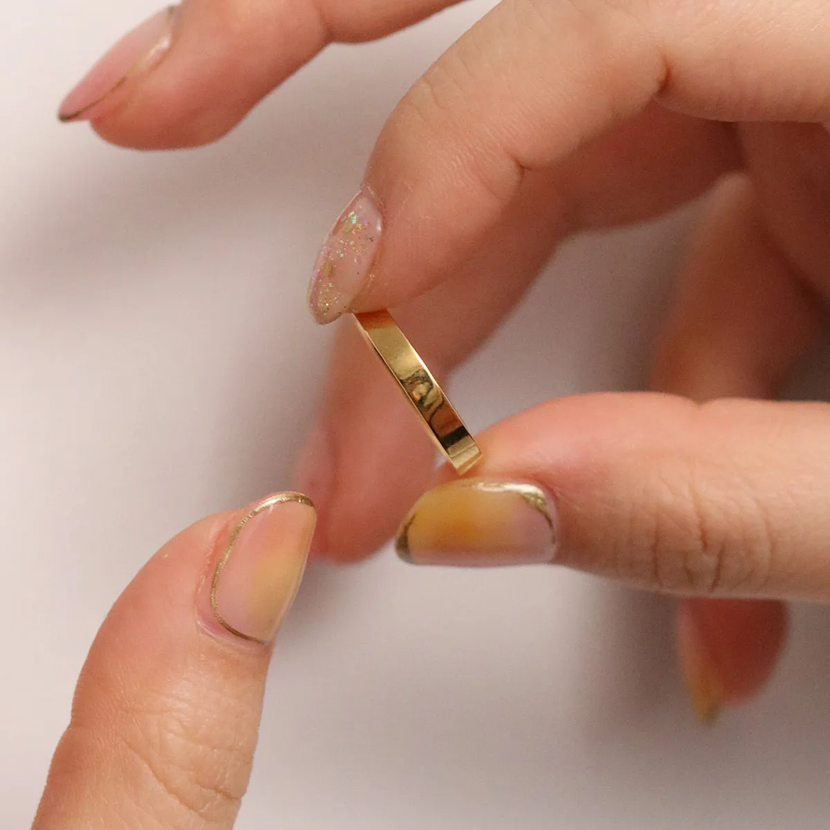 Bold square plain band ring sold by NABI LONDON product image thumbnail 3