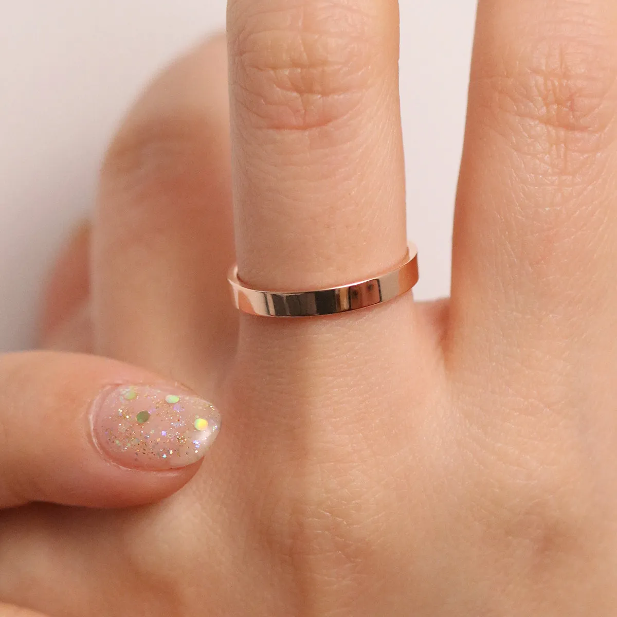 Bold square plain band ring sold by NABI LONDON product image thumbnail 5