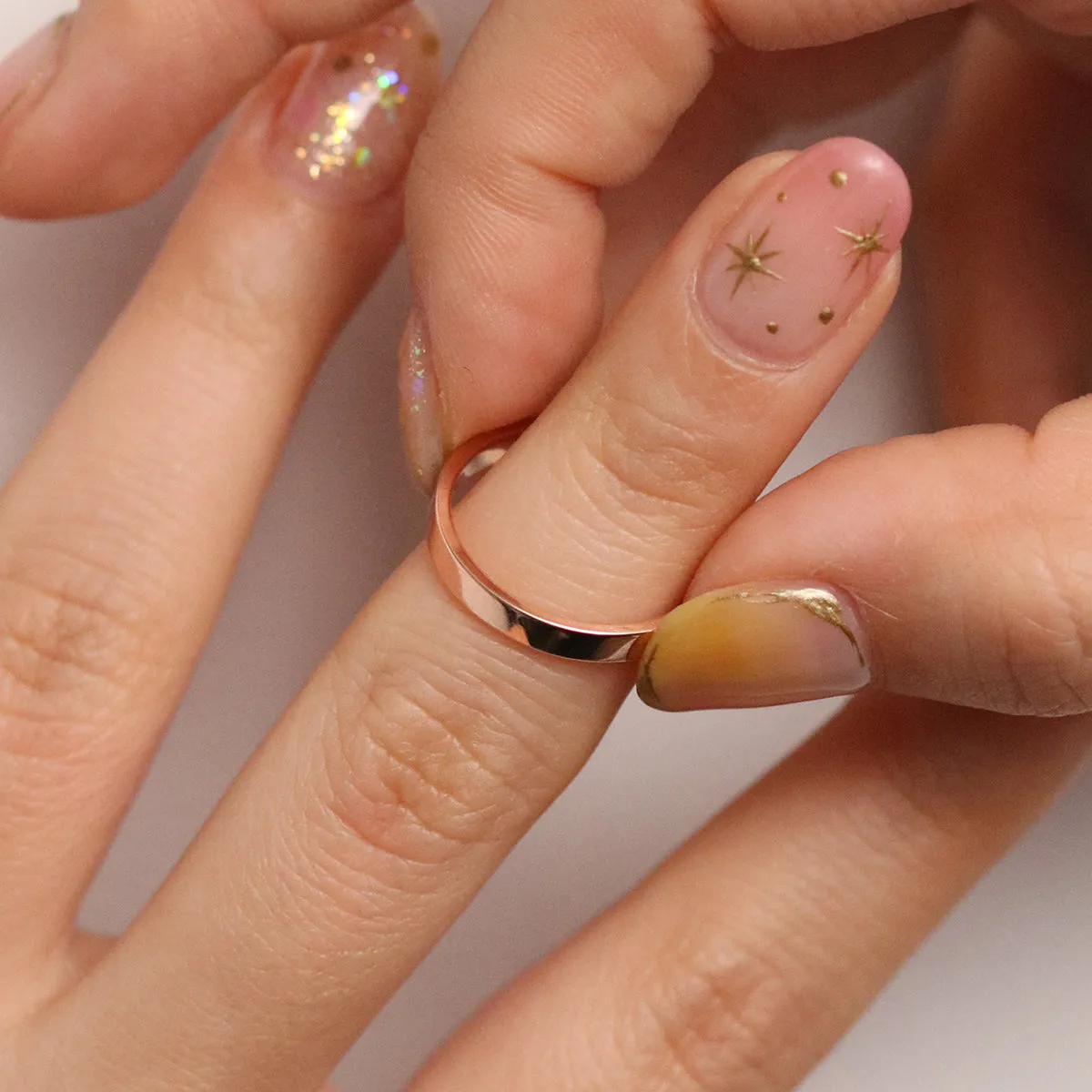 Bold square plain band ring sold by NABI LONDON product image thumbnail 4