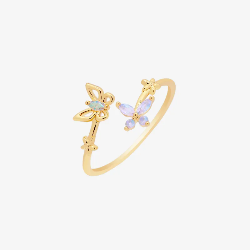 Smoky topaz moonstone butterfly ring sold by NABI LONDON