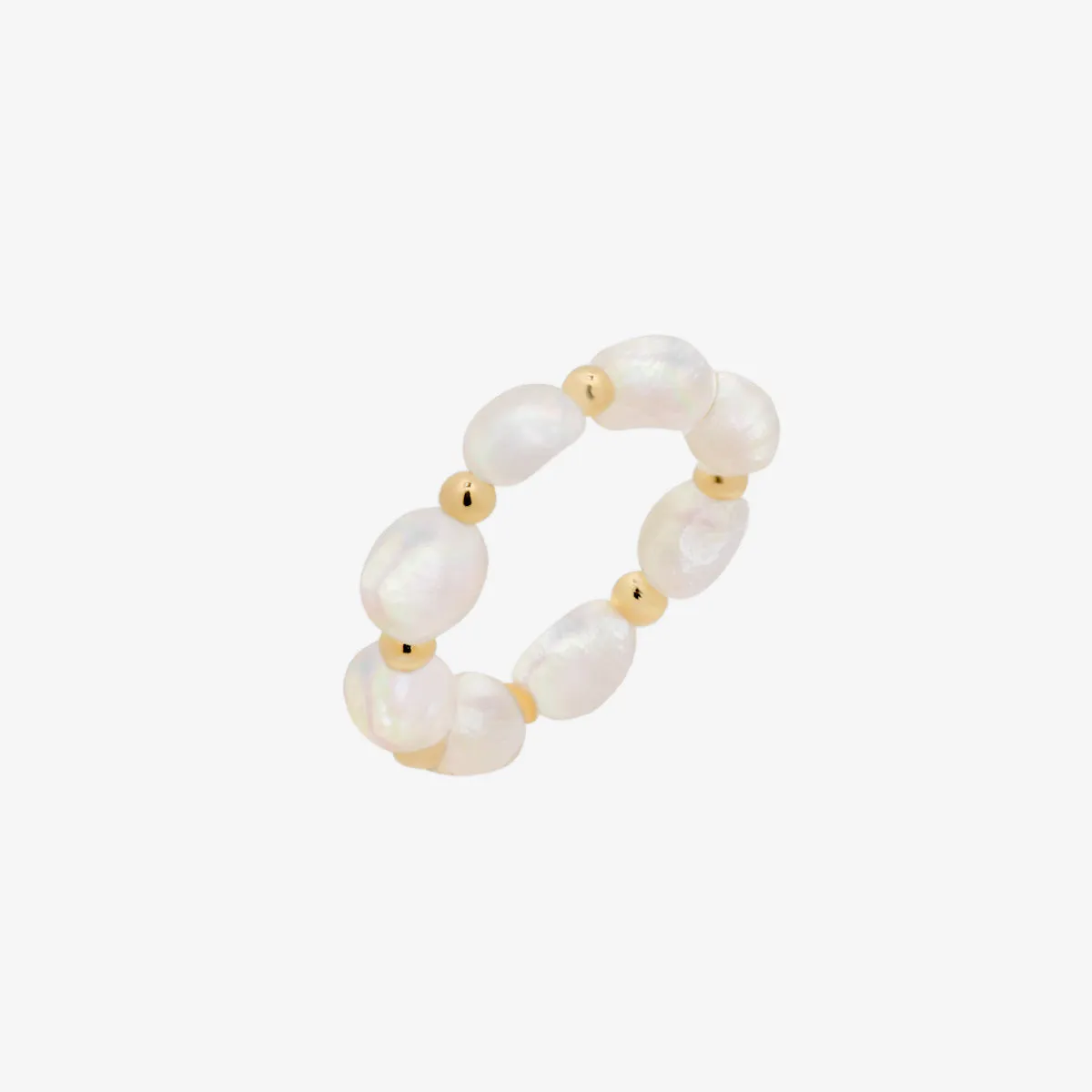 Freshwater pearl stretched ring sold by NABI LONDON