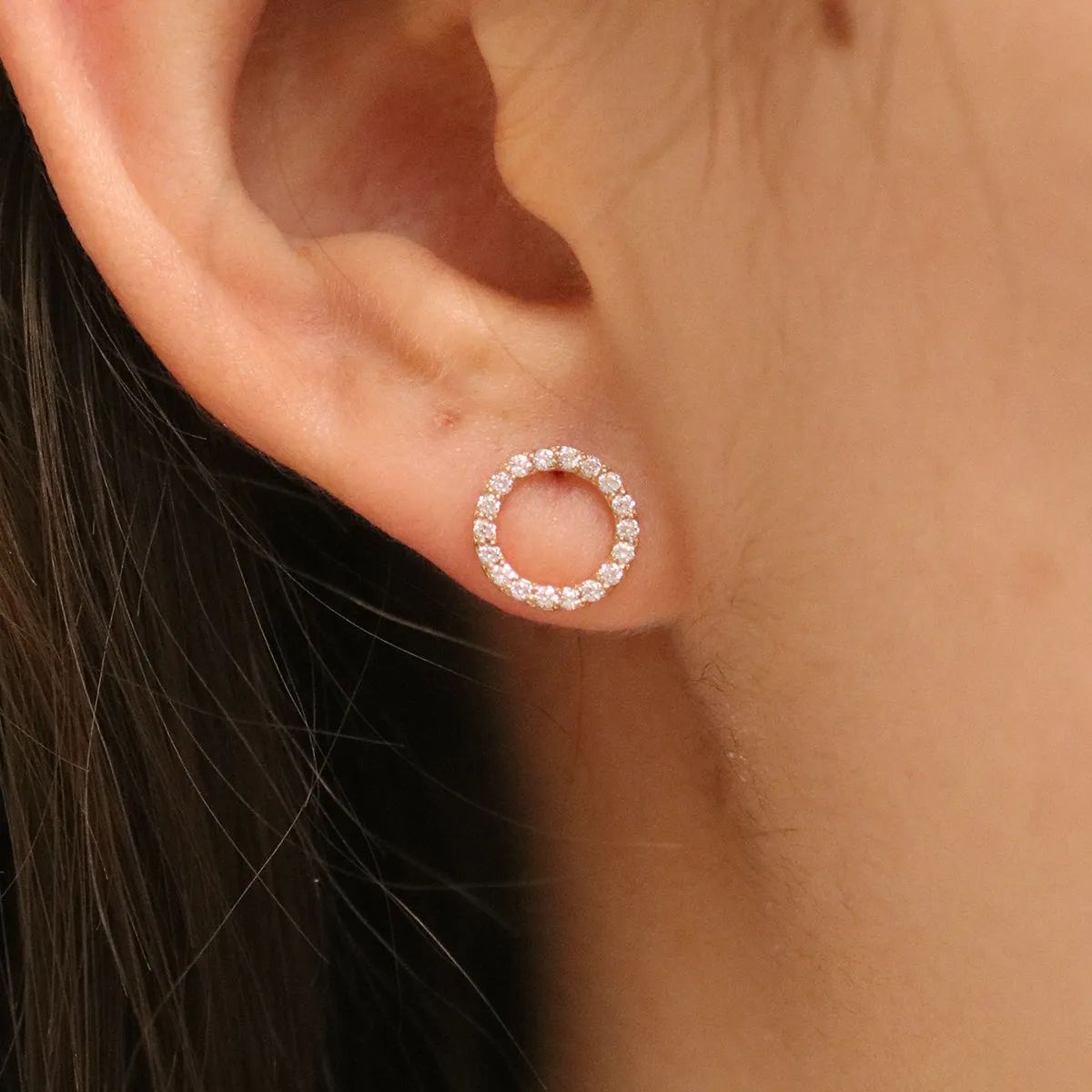 White topaz circle studs sold by NABI LONDON product image thumbnail 4