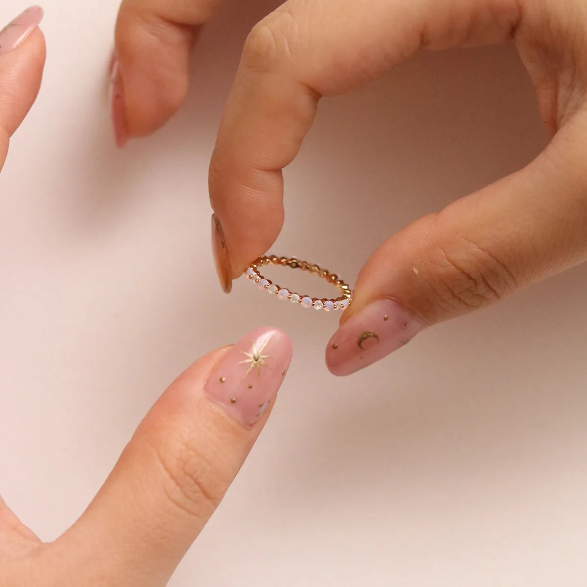 Pale Pink Moonstone ring sold by NABI LONDON product image thumbnail 2