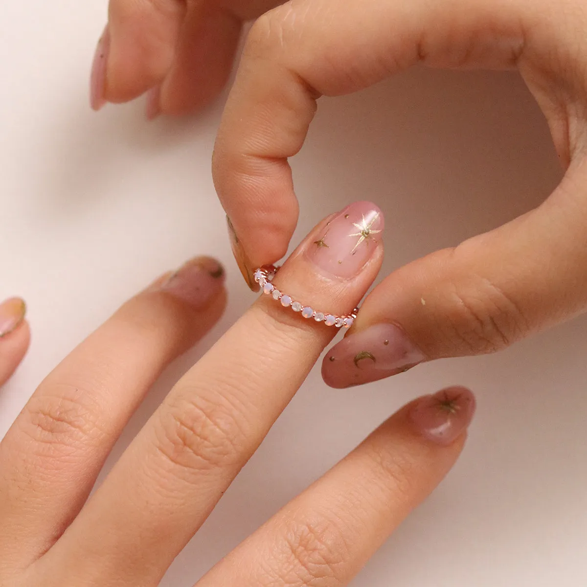 Pale Pink Moonstone ring sold by NABI LONDON product image thumbnail 4