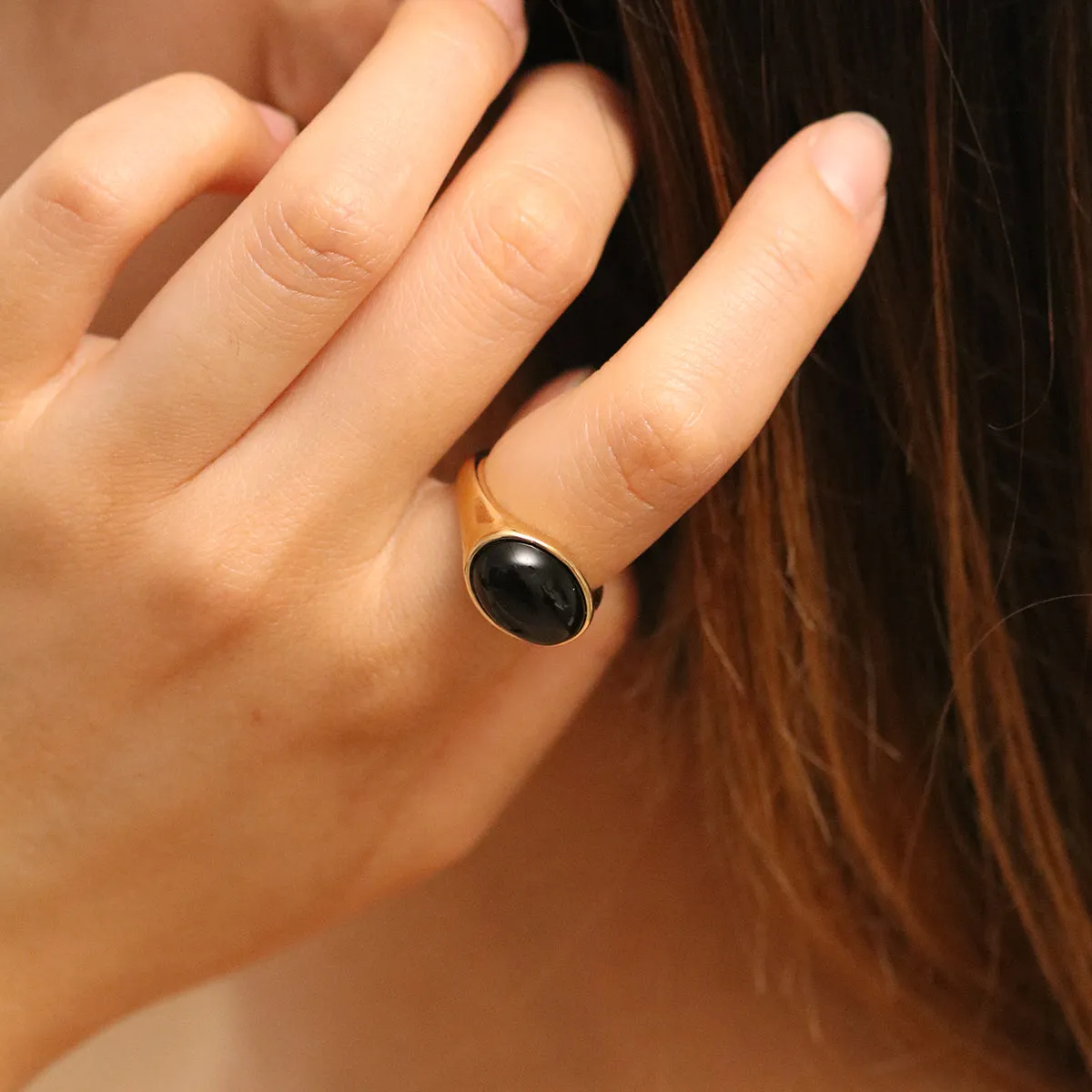 Black onyx ring sold by NABI LONDON product image thumbnail 4