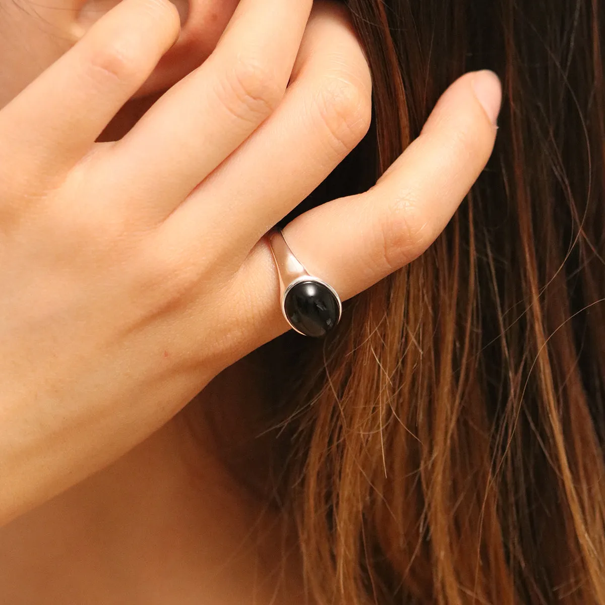 Black onyx ring sold by NABI LONDON product image thumbnail 2