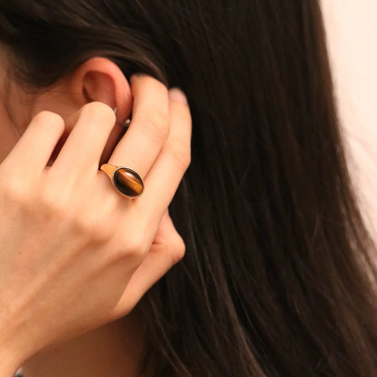 Tiger's eye ring sold by NABI LONDON product image thumbnail 5