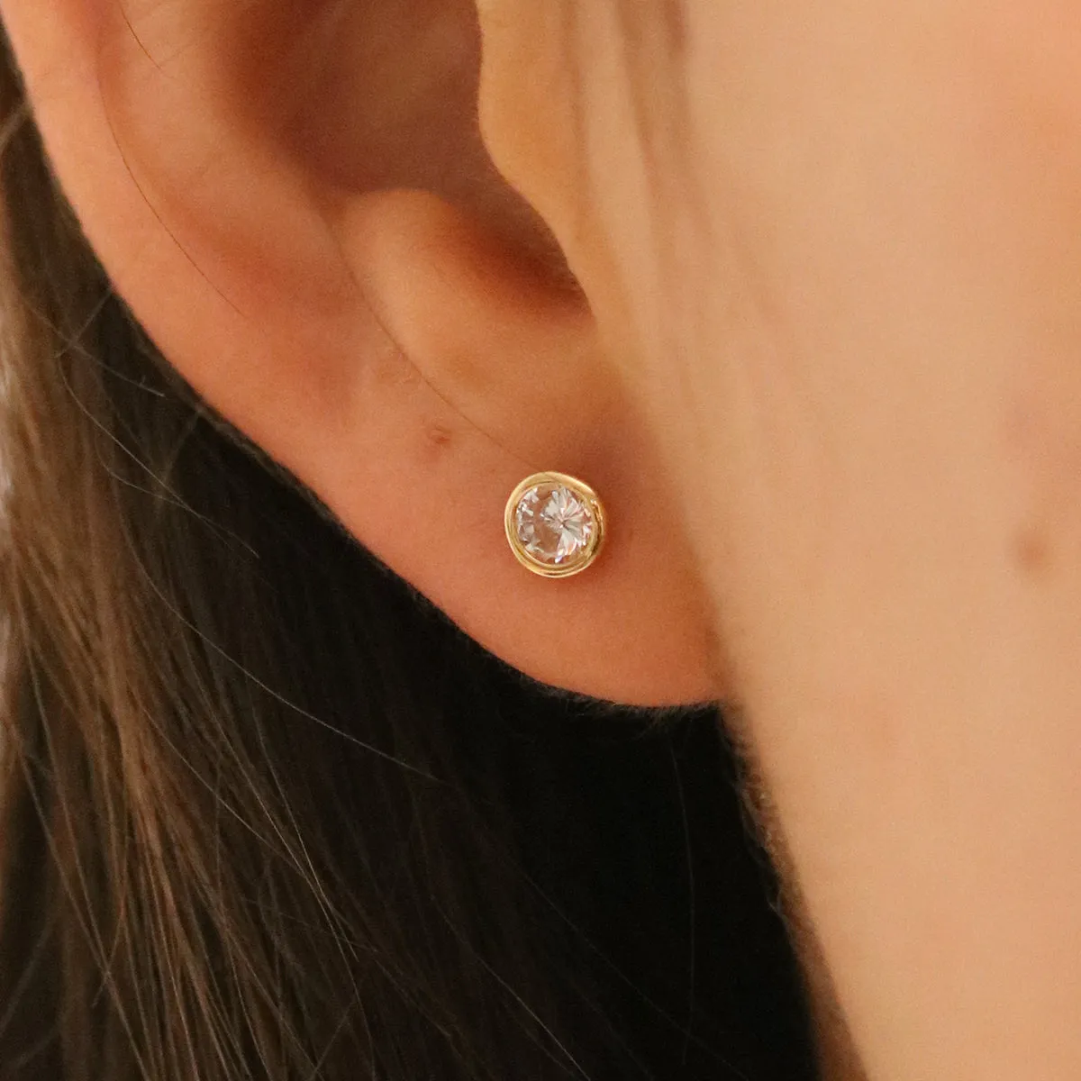 White topaz studs sold by NABI LONDON product image thumbnail 2
