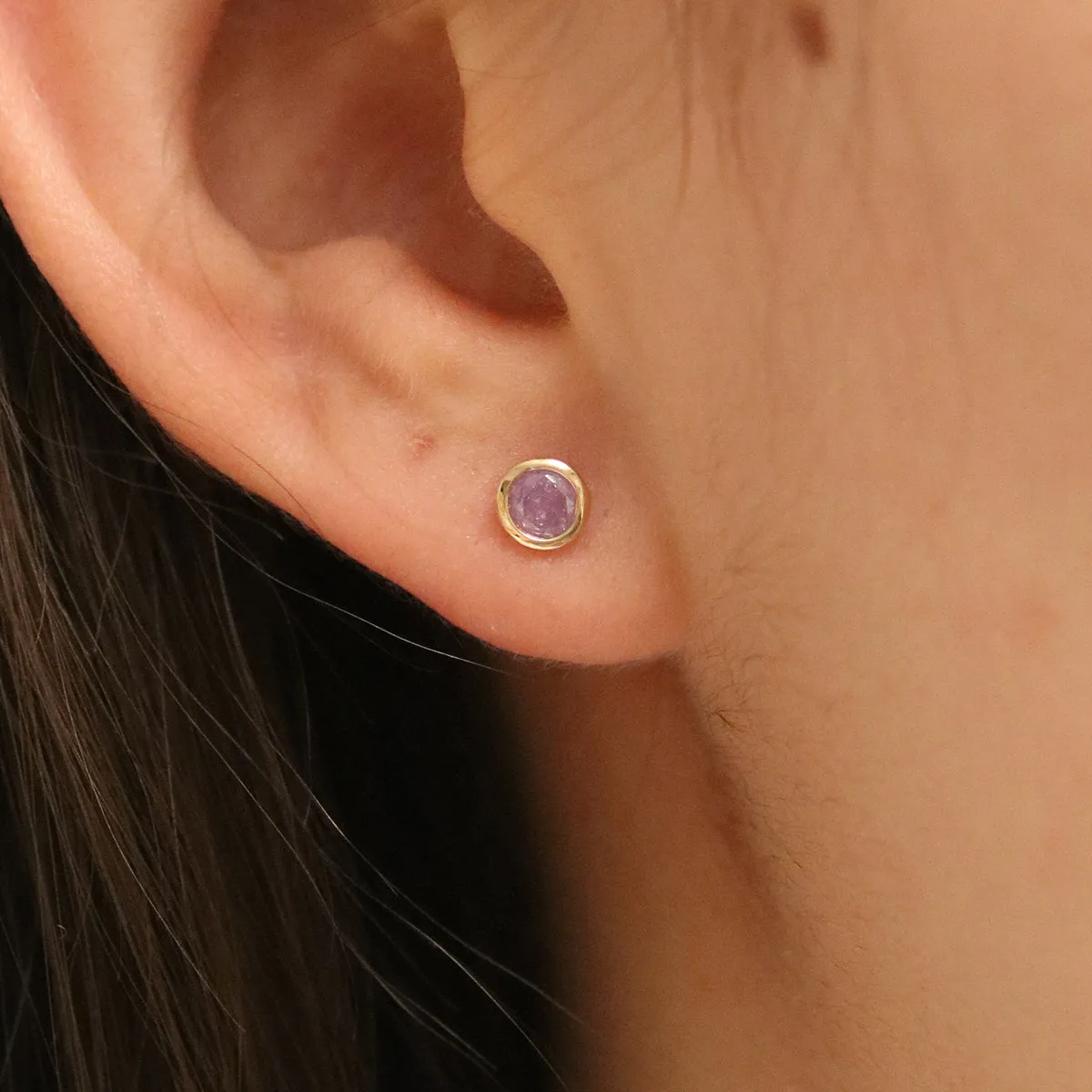 Amethyst studs sold by NABI LONDON product image thumbnail 3