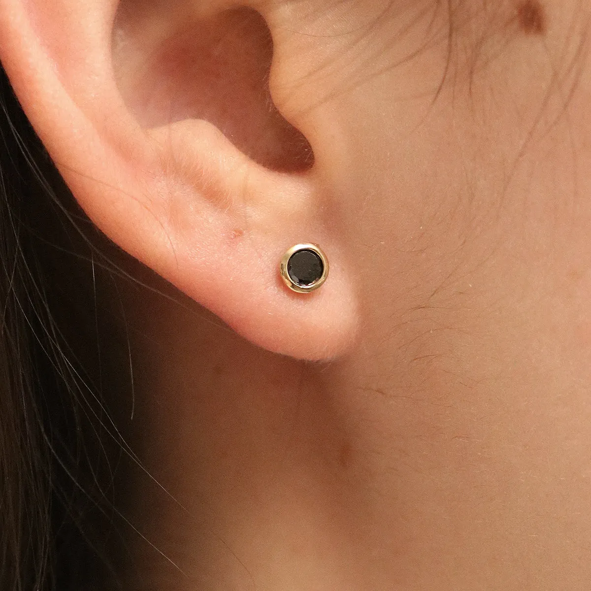 Black onyx studs sold by NABI LONDON product image thumbnail 3