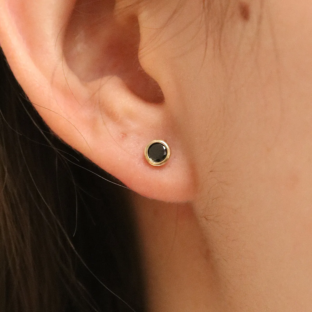Black onyx studs sold by NABI LONDON product image thumbnail 2