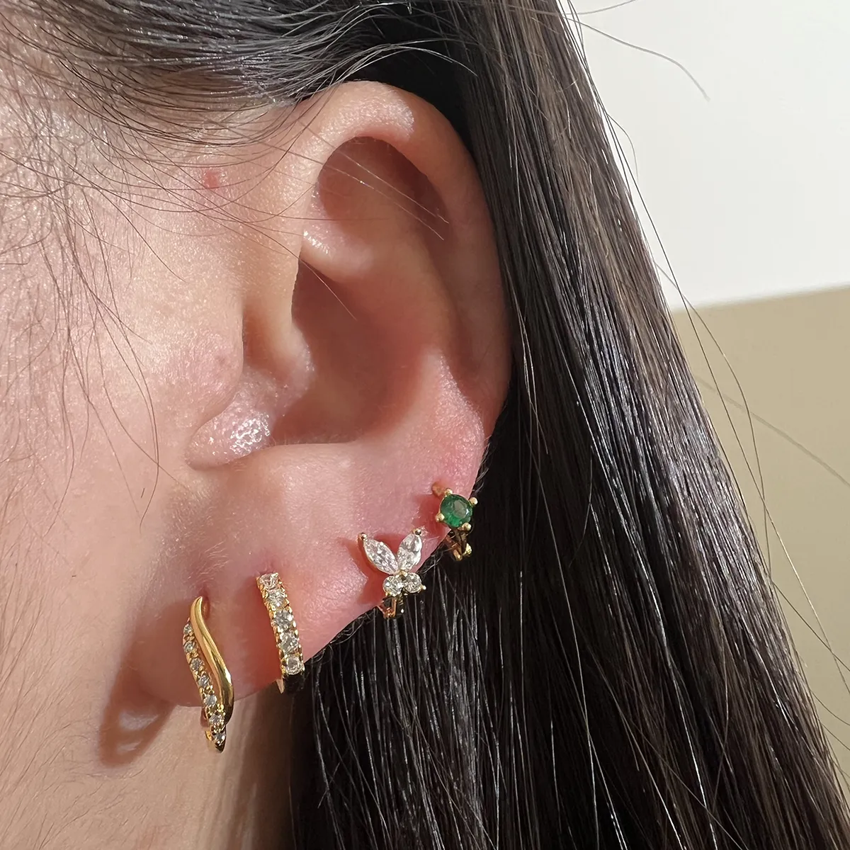 Crystal Huggie Earring sold by NABI LONDON product image thumbnail 4